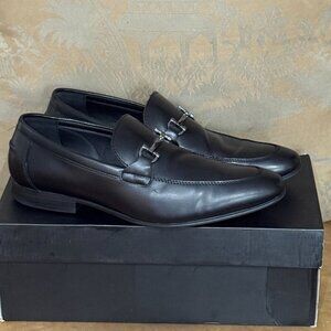 Alfani Otis Bit Loafers Men’s 11M Black Faux Leather Slip-On Dress Shoes 👞